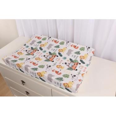 Imagem de Trocador De Fraldas Anatômico Impermeável Cômoda Menino (Safari)