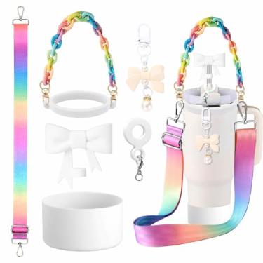 Imagem de Stanley Cup Conjunto de acessórios para garrafa de água esportiva Tumblers Essentials Cup e pingentes de joias de flores para garrafa de 400 ml, 850 g, 1,134 g