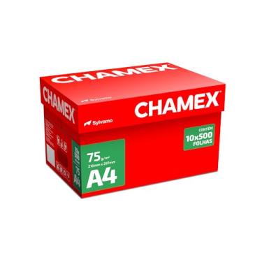 Imagem de Papel Sulfite A4 75g, Chamex, Caixa com 10 Pacotes x 500 Folhas cada