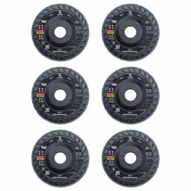 Imagem de Kit Disco Flap 4.1/2 Zirconio Gr 60 Costado Plástico Performance 6 Un 