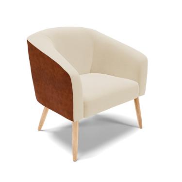 Imagem de Cadeira Sala de Jantar Stella Nozes/Linho Bege Pés Palito Natural D03 - D'Rossi