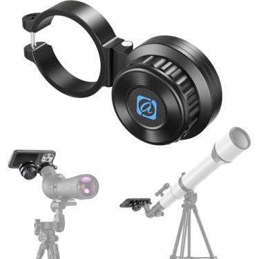 Imagem de APEXEL Adaptador de telefone para telescópio magnético, adaptador de foto dobrável de alumínio para todos os smartphones, suporte universal de telefone para binóculos, monocular, microscópio