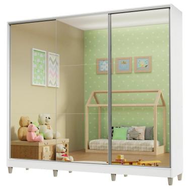 Imagem de Guarda Roupa Infantil 100% Mdf Madesa com Espelho Branco