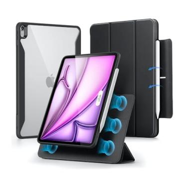 Imagem de Capa Rebound 360 para Air 13 Polegadas (M3/M2 2025/2024), Magnética Removível com Suporte Vertical e Porta Caneta, Compatível com Apple Pencil Pro e USB-C, Cor Preta