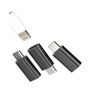 Imagem de Adaptador Lightning fêmea para micro USB macho (pacote com 3) cabo de carregamento Android conversor de porta compatível com Samsung Galaxy S6 Edge S7 Active Nexus Note 5 Note4 Note3 conector de cabo