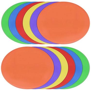 Imagem de 12 peças de marcadores pontuais de 23 cm para esportes, cones de futebol antiderrapantes para treinamento, pontos brilhantes para academia, cones de futebol PE de longa duração para brocas