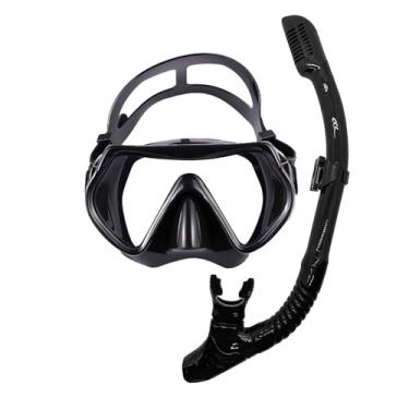 Imagem de TUDIVING Equipamento de mergulho para adultos, anti-neblina, vista panorâmica, máscara de natação e kit de snorkel superior seco, equipamento de mergulho com bolsa de transporte
