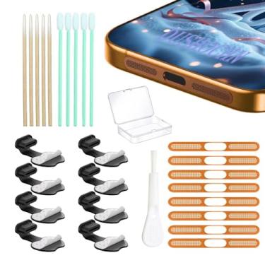 Imagem de Tipo-C, plugue antiperda de poeira USB C, capa de porta, acessórios de telefone com rede de poeira de precisão integrada para iPhone17 Max (8 peças) (USB C-17 (laranja) Max)