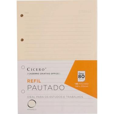 Imagem de Cicero Refil Caderno Criativo Argolado Office 40FLS Pólen 80g Pautado A5, Bege, Grande, 8590