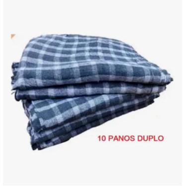 Imagem de Kit com 10 - Pano de Chão Resistente - Atacado - Limpeza - Saco Xadrez