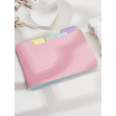 Imagem de Notas adesivas de papel com 50 folhas, cartões de índice com abas coloridas, abas adesivas retangulares para casa, escritório, negócios, sala de aula, lousa e material de escrita, 128 x 88 x 0,2 mm