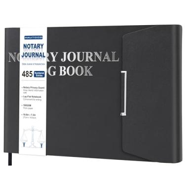Imagem de HAUTOCO Caderno de registro de n de capa dura com 485 entradas de registro, 200 páginas numeradas, protetor de privacidade, livro de registro de diário público horizontal de 27 x 19 cm para atos