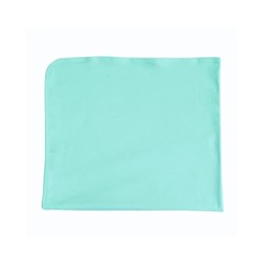 Imagem de Kit 2 Manta Cueiro Bebê em Malha de Algodão, 80x90cm, Acabamento em Viés, Ideal para Recém-Nascidos e Berço (Verde)