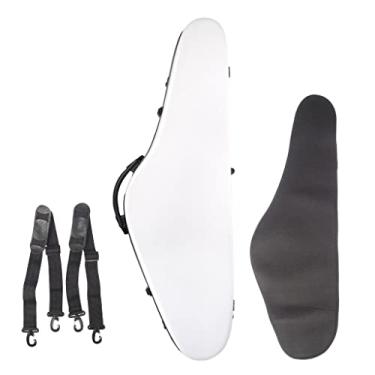 Imagem de Estojo de violino em forma de triângulo de fibra de carbono 4/4 com higrômetro e alças de ombro | Organizador de caixa de bolsa de violino ive, para tocadores de violino, apresentações de palco