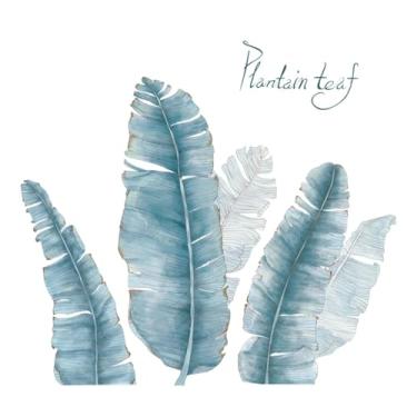 Imagem de KiBcsLic Adesivo de parede de folha de bananeira, papel de parede de PVC, leve, moderno, arte, decoração, decalque de para banheiro, festa, sala de jantar,