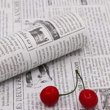 Imagem de TANONE Papel de parede de jornal branco 45.0 cm x 236'' literatura e arte papel de parede em língua francesa autoadesivo papel de parede para bancadas armários dormitório decorativo móveis antigos