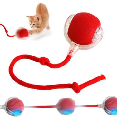 Imagem de Poxtedsr 1 bola de brinquedo interativa inteligente para animais de estimação, bola de cachorro autorolante, brinquedos interativos para gatos, brinquedo de bola rolante automática inteligente de 360°