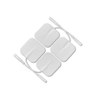 Imagem de 4 Eletrodos para Fisioterapia Eletroestimulador 2mm tamanho 5x5
