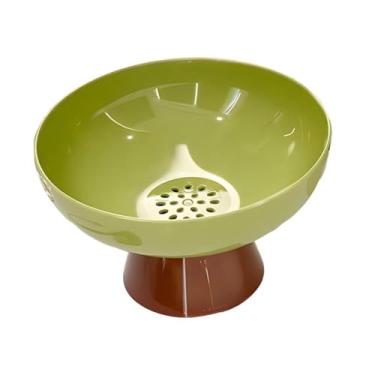 Imagem de Generic Fruteira elevada com orifícios de drenagem, bandeja para doces, acessório fácil de limpar, multifuncional para mesa de centro, base removível, Verde