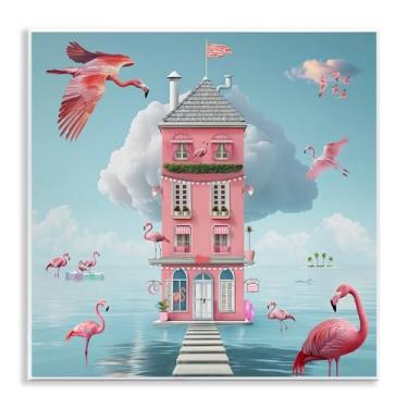 Imagem de Stupell Industries Arte de placa de parede Flamingo Hotel on Water, design por Lori Lea Studios, 12 x 12