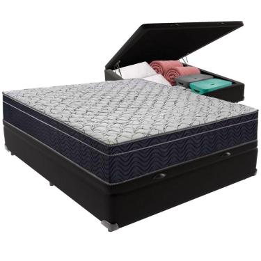 Imagem de Cama Box Baú E Colchão Airtech 150 Espuma D45 Viúvo Ortobom Viúvo Preto