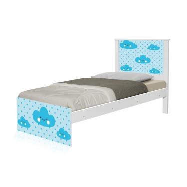 Imagem de Cama Solteiro Adesivada Nuvem Menino Com Colchão