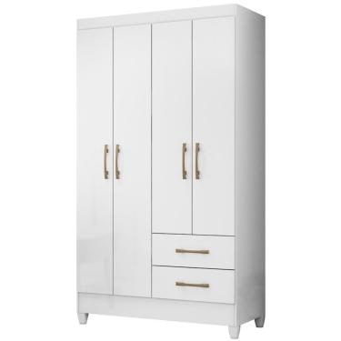 Imagem de Guarda Roupa Solteiro Chile 4p 103 Cm Branco