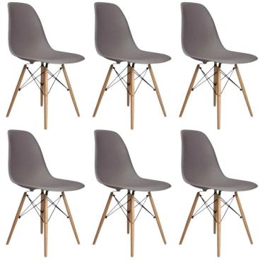 Imagem de Conjunto 6 Cadeiras Eames Eiffel Dkr Movescan Cinza