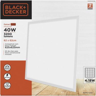 Imagem de Painel Led Slim Embutir 12w 6500k Quadrado Black + Decker