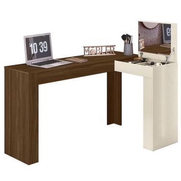 Imagem de Escrivaninha Penteadeira Camarim De Canto Star Plus Freijó-off White - Mobler Freijó-off White