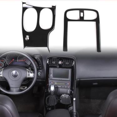 Imagem de Moittellc Capa de acabamento de painel de mudança de marchas compatível com Chevy Corvette C6 2005-2013, acessórios de capa de moldura antiarranhões para console de câmbio de marchas de plástico ABS