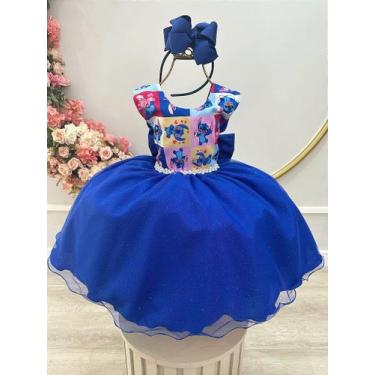 Imagem de Vestido Infantil Azul Royal Stitch e Lilo para Aniversário - Fabuloso 