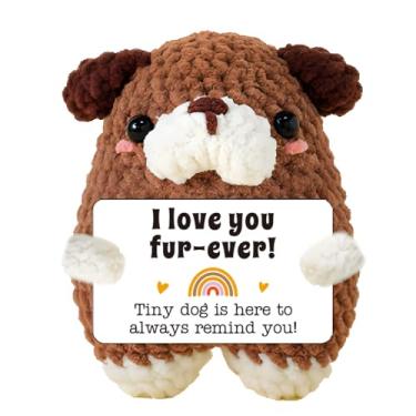 Imagem de Presentes engraçados de Natal para esposa do marido, presente romântico I Love You para ela, namorada, namorado, esposa, aniversário, aniversário ou dia dos namorados para ela, cachorro de crochê