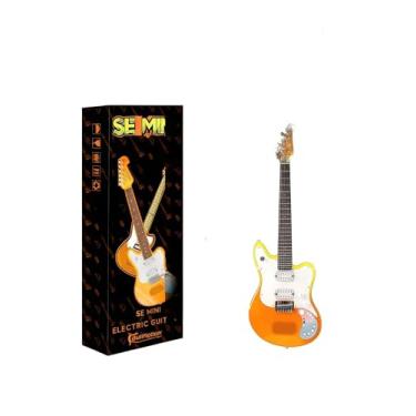 Imagem de Uma guitarra elétrica inteligente com alto-falante sem fio de 10W, presets integrados e um setup portátil completo para artistas de rua e estúdios domésticos. Um kit para iniciantes (Laranja)