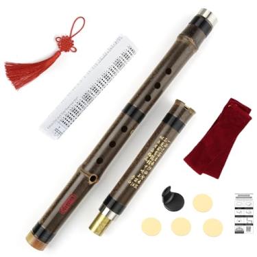 Imagem de Flauta de bambu vertical esquerda Xiao tradicional chinês dong Xiao instrumento musical sopro de madeira flauta Xiao (chave G)