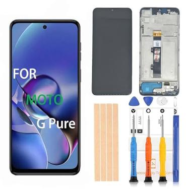Imagem de Pishzeo Digitalizador LCD OEM de 6,5 polegadas para Motorola G Pure Screen Replacement XT2163 XT2163DL XT2163-4 Tela sensível ao toque, conjunto de digitalizador Full HD para Android 12+ (Mt-G Pure
