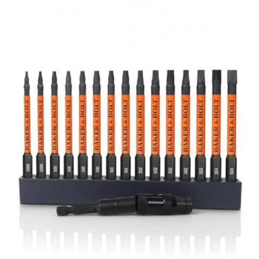 Imagem de Baker & Bolt - Conjunto de 14 Brocas Hexagonais Robertson + Suporte Magnético de Ponta