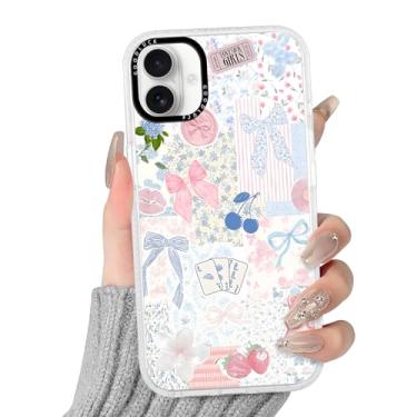 Imagem de FBHGLOA Capa de telefone para iPhone 17 de 6,3 polegadas, moderna, colagem floral, floral, transparente, antiamarelamento, à prova de choque, para mulheres e meninas