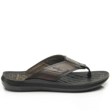 Imagem de Chinelo Pegada Masculino em Couro Cravo 133101-02-Masculino