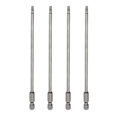 Imagem de HARFINGTON 4 peças de chave de fenda Torx T15, haste sextavada, 150 mm, ponta magnética, sem furo, à prova de adulteração, 6 pontas, estrela de 6 pontas, chaves de fenda industriais de aço S2
