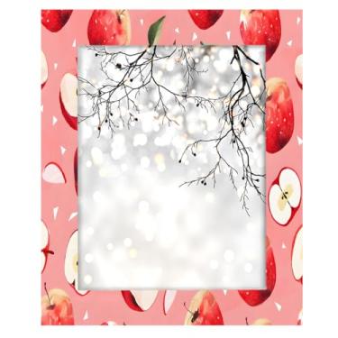 Imagem de Moldura de 28 x 35 cm, moldura de frutas, maçã, feita de madeira maciça, 28 x 35 cm, para exibição de mesa e montagem na parede, para decoração de casa e ideias de presentes para a família