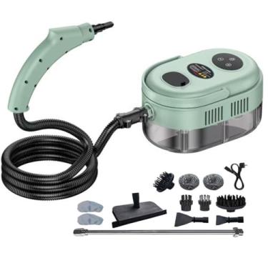 Imagem de HGTRH Limpador a vapor de 1500 W para casa, limpador a vapor portátil com tanque de água de 1200 ml 105 ℃/105.0 °C 15S botão de aquecimento rápido/tela sensível ao toque para limpar azulejo carro