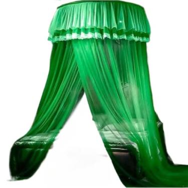 Imagem de Mosquiteiro Teto Casal Gigante com Elástico – Para Cama Casal, Queen e Super King, Fechado Lateral, Microfuros Anti-Mosquito(verde)