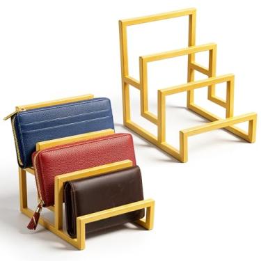 Imagem de IANFAN Pacote com 2 organizadores de bolsa para exibição de armário, 3 camadas douradas com suporte elevatório, organizador de carteira de metal para bolsa de mão, suprimentos de loja de varejo