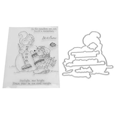 Imagem de Selos transparentes Limpar TPR Reciclagem Selos DIY para álbuns de fotos Diários Cartões Artesanato Scrapbooking Convites Envelopes Decoração Selos em forma de boneco de neve