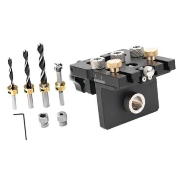 Imagem de Generic Kit de gabarito de cavilha autocentrante com acessórios, gabarito de perfuração manual de metal para madeira, guias de perfuração resistentes ao