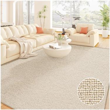 Imagem de SPXMQSS Tapetes de sala de estar, tapetes grandes 100% lã macios e resistentes ao desgaste para quarto, sala de jantar, escritório, quarto infantil, tapete de cabeceira antiderrapante, fácil de limpar