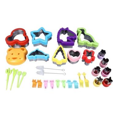 Imagem de GLOGLOW Conjunto de Cortador de Sanduíche, 31 Peças, Cortadores de Biscoitos de Aço Inoxidável, Fabricante de Panqueca, Designs de Almoço Diy Com Garfos de Frutas e Escovas