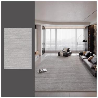 Imagem de SPXMQSS Tapete grande para sala de estar, tapete lavável antiderrapante para quarto, resistente à sujeira sofá mesa de café, para sala de estar, sala de jantar, quarto, escritório, cinza G 200 x 300