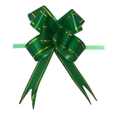 Imagem de Kit C/300 Laço Fácil Pronto C/Filete 20mmx37 Presente Verde - generico